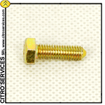M5 x 16mm bolt - 8mm head - WITH "CHEVRONS" - pointed - yellow galvanized