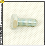 M7 x 18mm bolt - 12mm head - WITH "CHEVRONS" - pointed - white galvanized