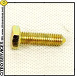 M7 x 25mm bolt - 12mm head - WITH "CHEVRONS" - pointed - yellow galvanized