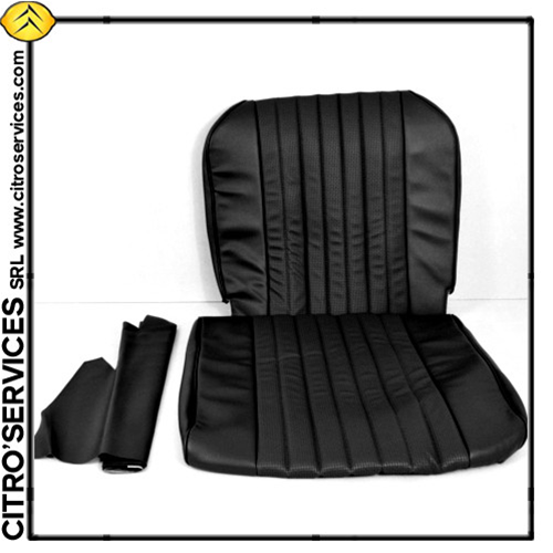 Citroen ID/DS front seat cover "Targa" black vinyl (1969-75)