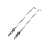 Set of 2 INOX retaining hooks for 2CV battery fixing flange, with nuts and springs