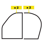 Ensemble joints caoutchouc pour 4 portes, 2CV 63->